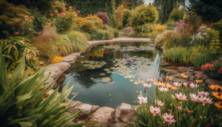 Bassin dans un jardin